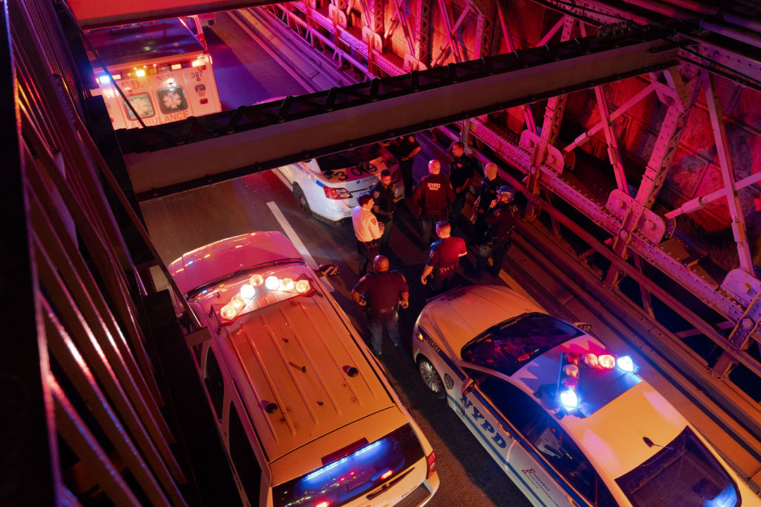 New York City Police Department auf der Brooklyn Bridge