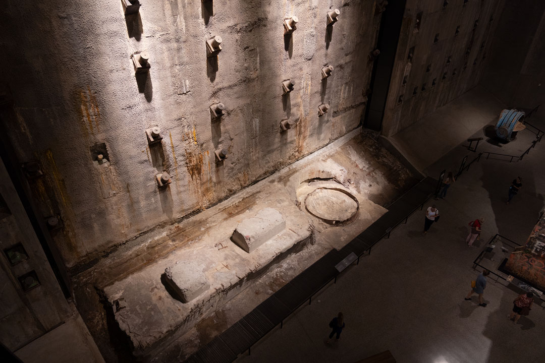 Spundwand im Museum des National September 11 Memorial