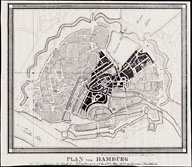 Karte Hamburg 1842 Brand